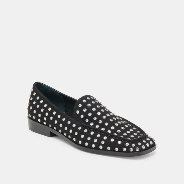 Flats and Loafers Women Dolce Vita Beny Crystal Stud Flats Black Crystal
