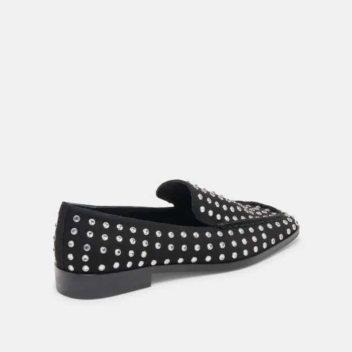 Flats and Loafers Women Dolce Vita Beny Crystal Stud Flats Black Crystal