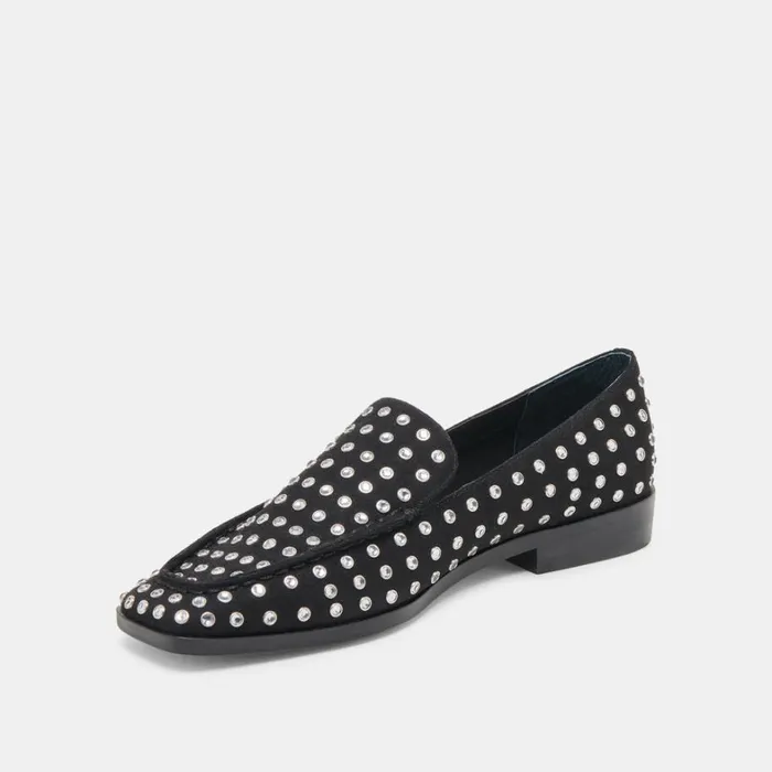 Flats and Loafers Women Dolce Vita Beny Crystal Stud Flats Black Crystal