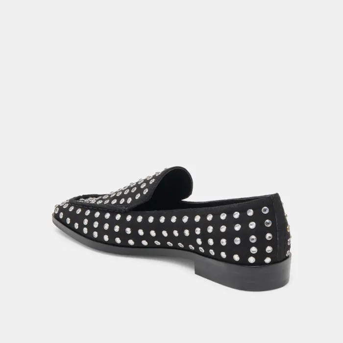 Flats and Loafers Women Dolce Vita Beny Crystal Stud Flats Black Crystal