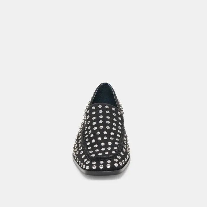Flats and Loafers Women Dolce Vita Beny Crystal Stud Flats Black Crystal