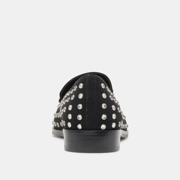 Flats and Loafers Women Dolce Vita Beny Crystal Stud Flats Black Crystal