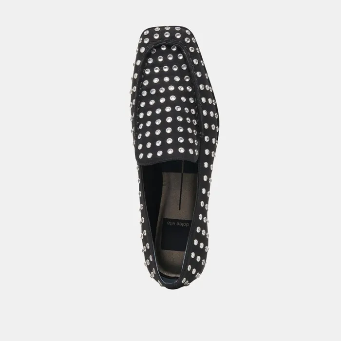 Flats and Loafers Women Dolce Vita Beny Crystal Stud Flats Black Crystal