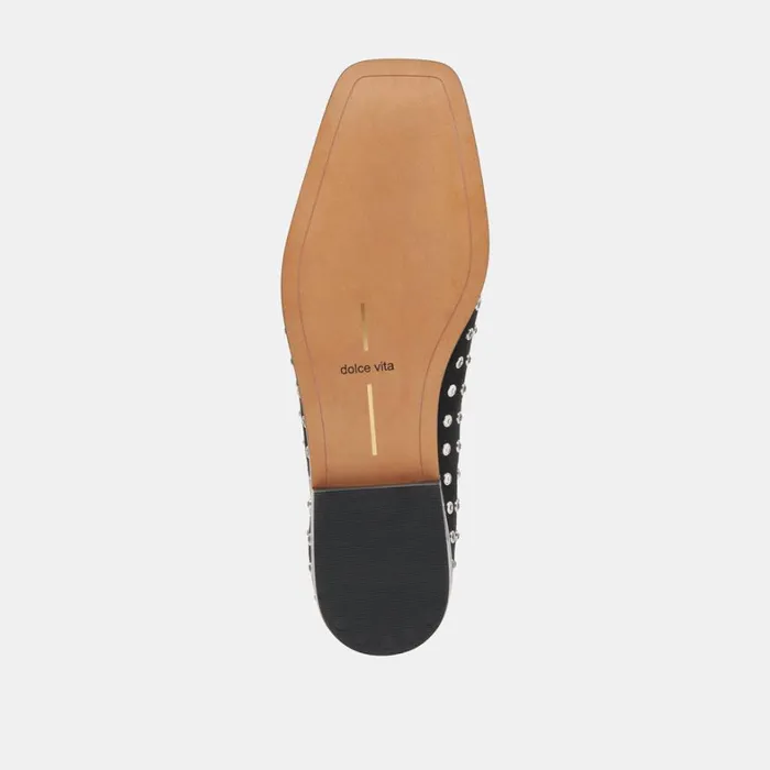 Flats and Loafers Women Dolce Vita Beny Crystal Stud Flats Black Crystal