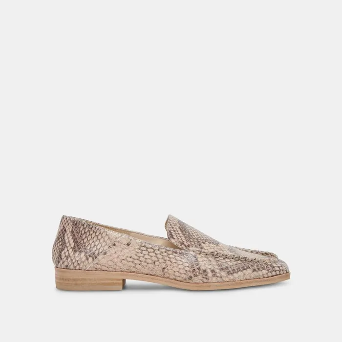Flats and Loafers Women Dolce Vita Beny Flats Sand Snake Embossed