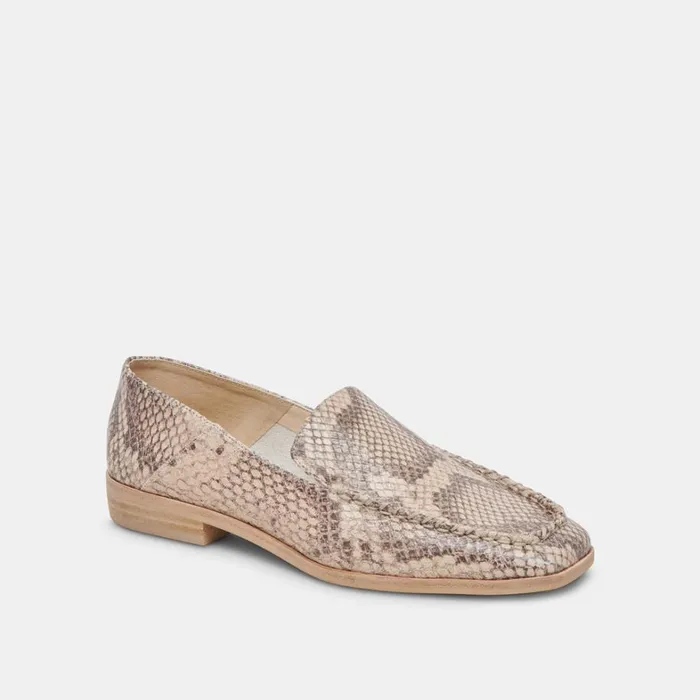 Flats and Loafers Women Dolce Vita Beny Flats Sand Snake Embossed