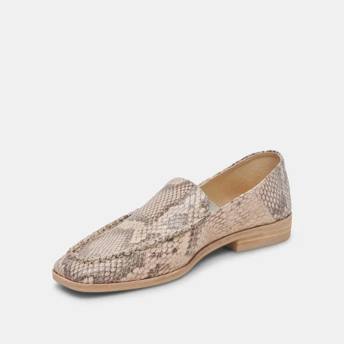 Flats and Loafers Women Dolce Vita Beny Flats Sand Snake Embossed
