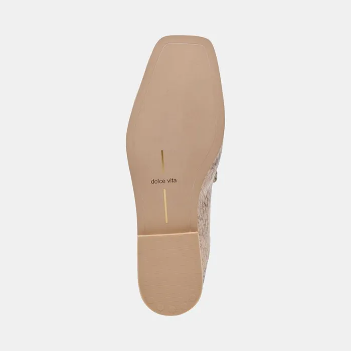 Flats and Loafers Women Dolce Vita Beny Flats Sand Snake Embossed