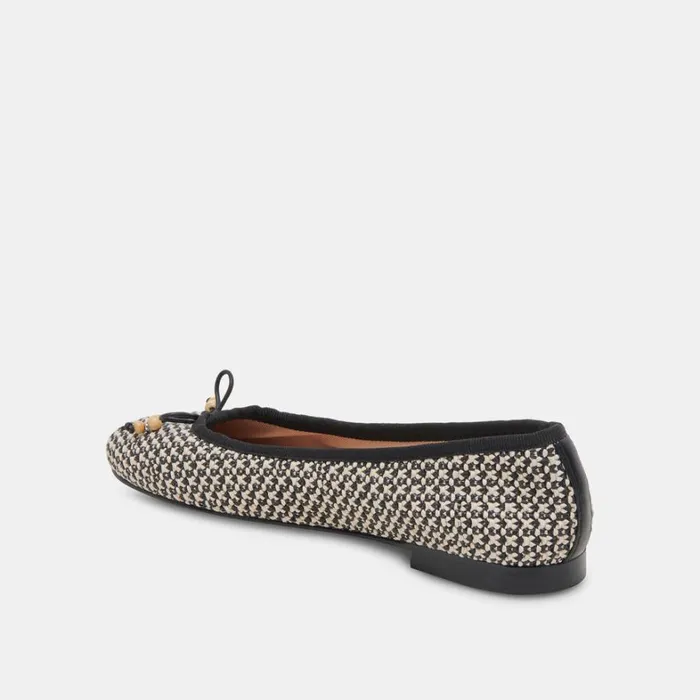 Flats and Loafers Women Dolce Vita Cacy Ballet Flats White Black Raffia