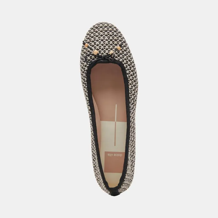 Flats and Loafers Women Dolce Vita Cacy Ballet Flats White Black Raffia
