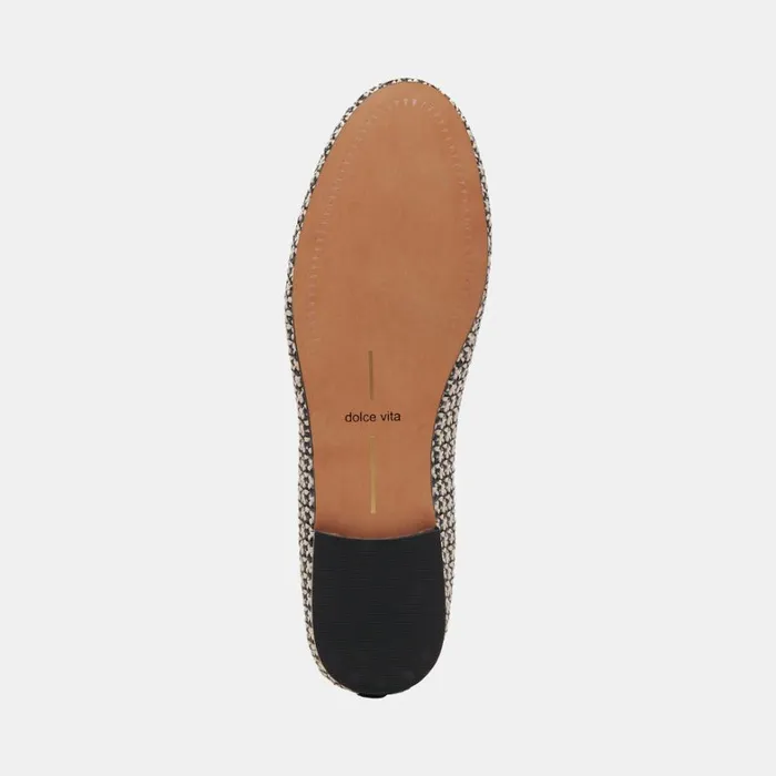 Flats and Loafers Women Dolce Vita Cacy Ballet Flats White Black Raffia