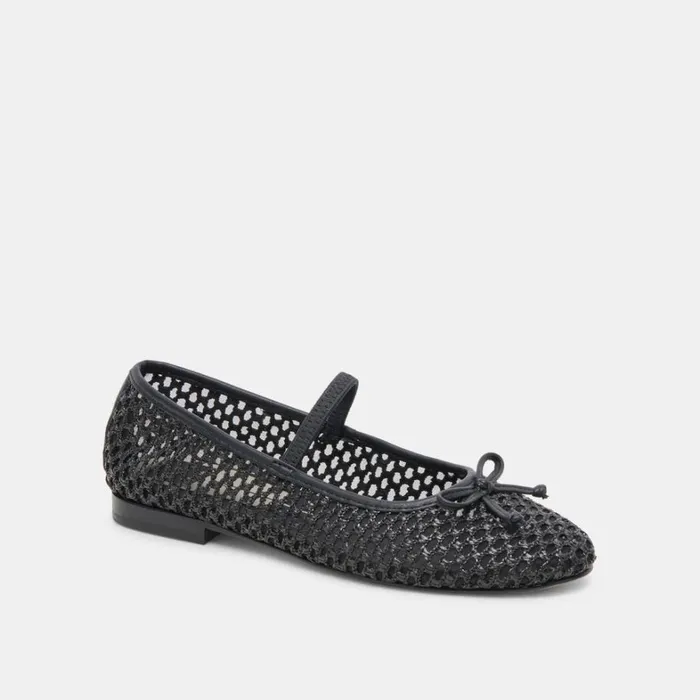 Flats and Loafers Women Dolce Vita Carin Raffia Ballet Flats Onyx Raffia