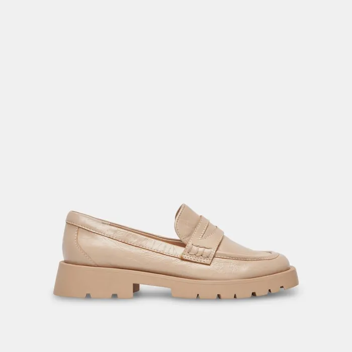 Flats and Loafers Women Dolce Vita Elias Flats Sesame Crinkle Patent