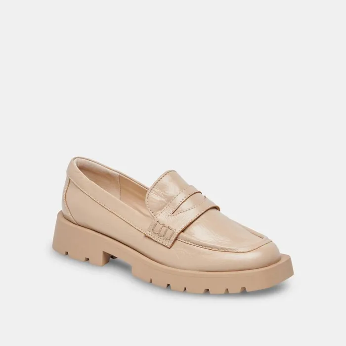 Flats and Loafers Women Dolce Vita Elias Flats Sesame Crinkle Patent