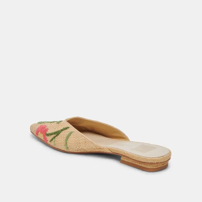 Flats and Loafers Women Dolce Vita Elm Flats Floral Multi Raffia