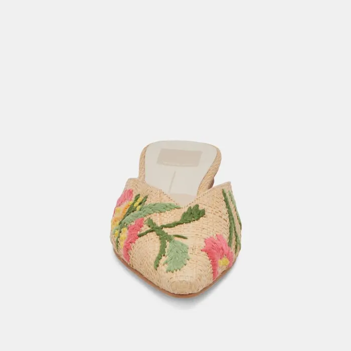 Flats and Loafers Women Dolce Vita Elm Flats Floral Multi Raffia