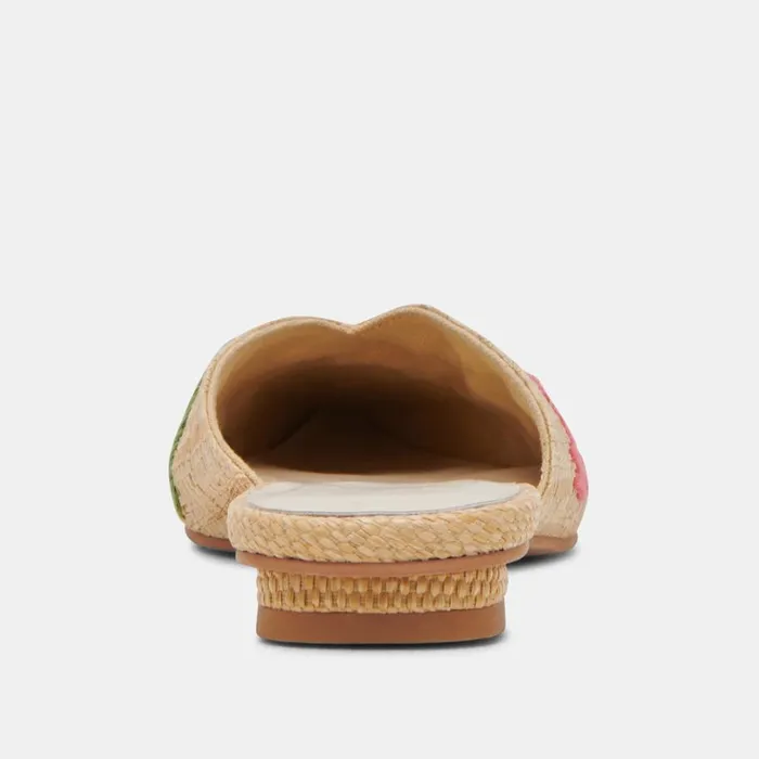 Flats and Loafers Women Dolce Vita Elm Flats Floral Multi Raffia