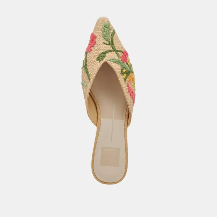Flats and Loafers Women Dolce Vita Elm Flats Floral Multi Raffia