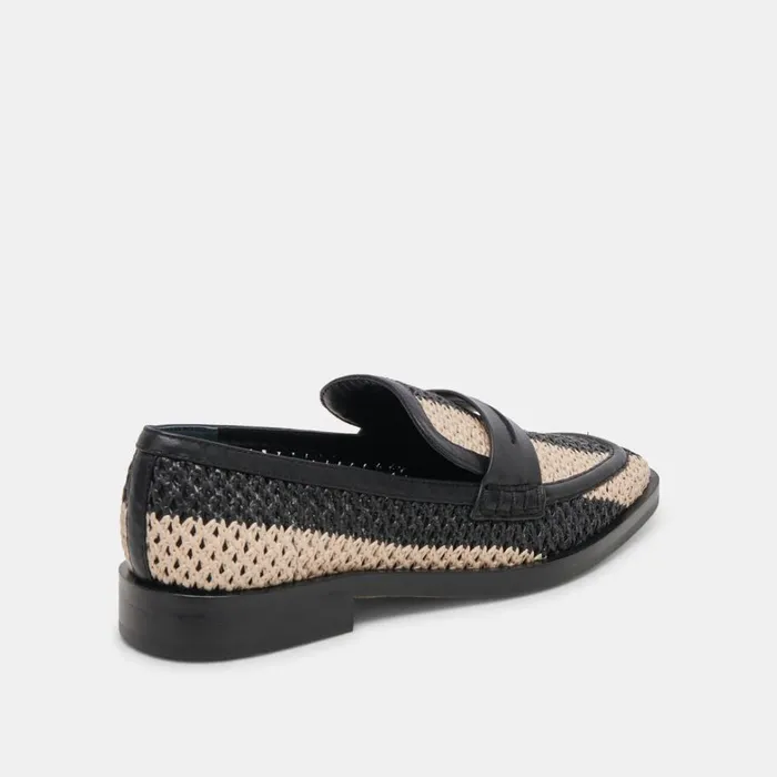 Flats and Loafers Women Dolce Vita Halley Flats Black Multi Raffia