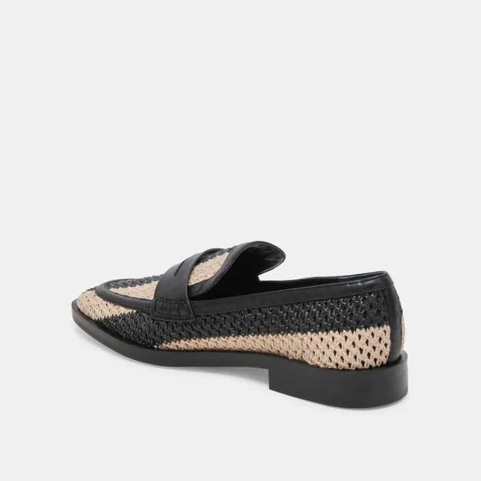 Flats and Loafers Women Dolce Vita Halley Flats Black Multi Raffia