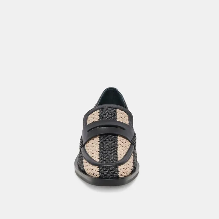 Flats and Loafers Women Dolce Vita Halley Flats Black Multi Raffia