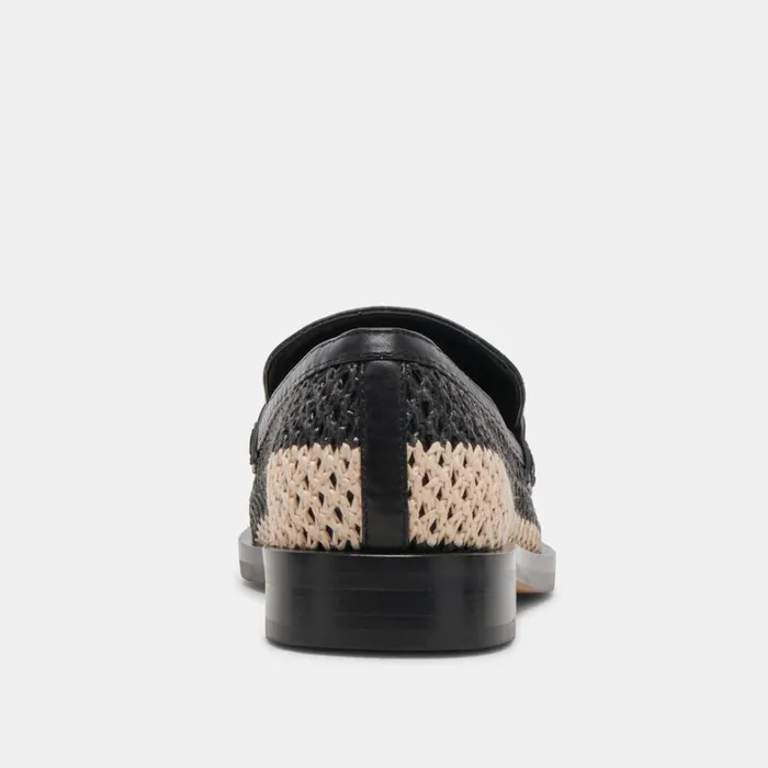 Flats and Loafers Women Dolce Vita Halley Flats Black Multi Raffia