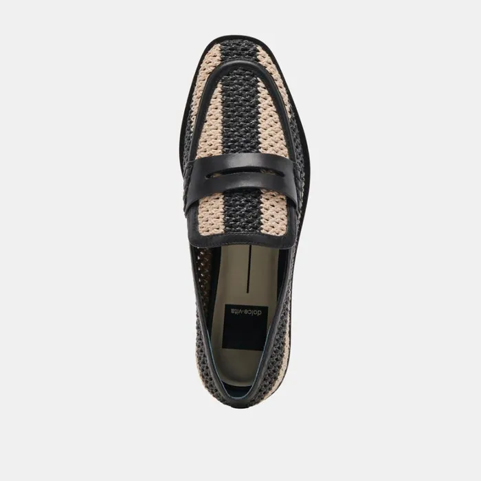 Flats and Loafers Women Dolce Vita Halley Flats Black Multi Raffia