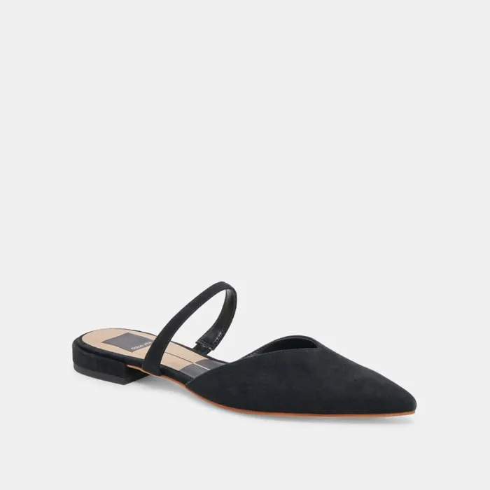 Flats and Loafers Women Dolce Vita Kanika Wide Flats Onyx Suede