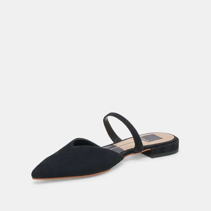 Flats and Loafers Women Dolce Vita Kanika Wide Flats Onyx Suede