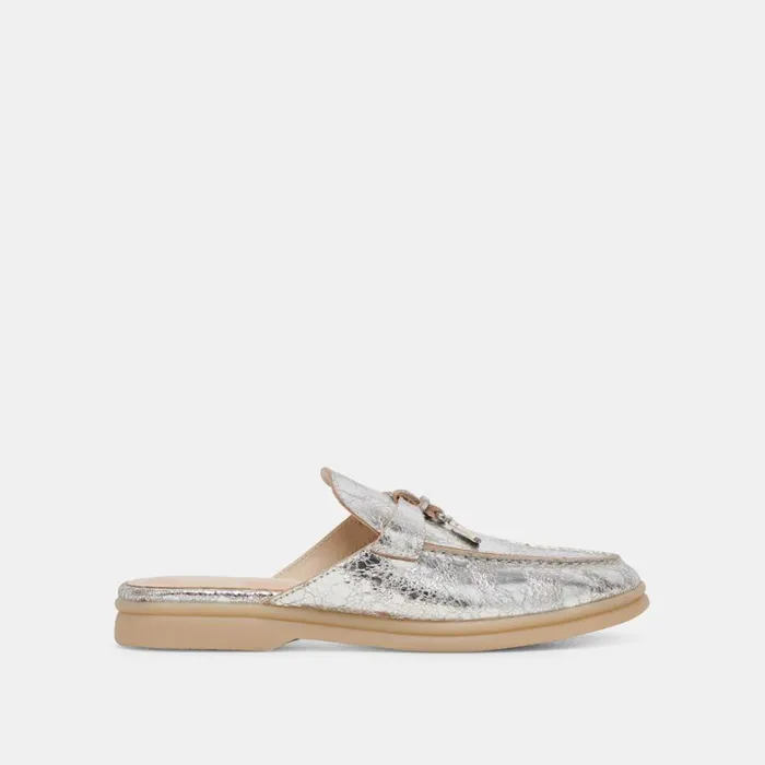 Flats and Loafers Women Dolce Vita Lasail Flats Silver Distressed Leather