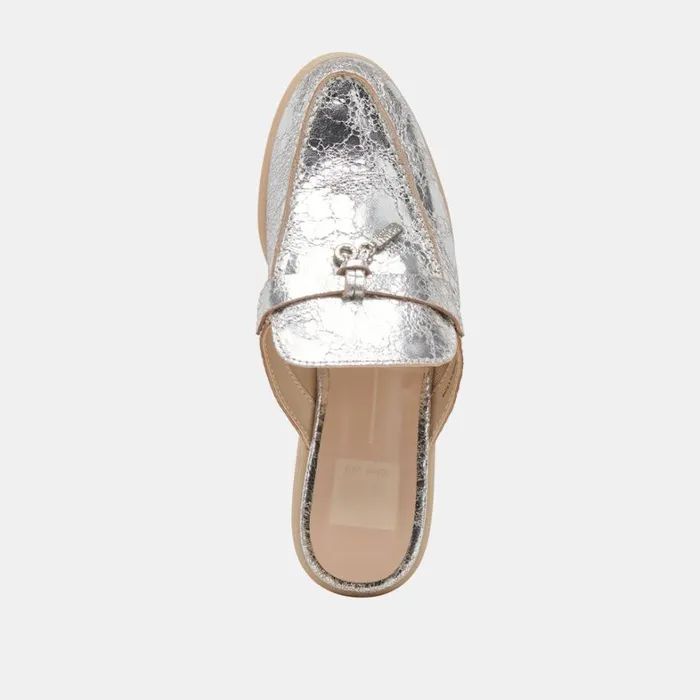 Flats and Loafers Women Dolce Vita Lasail Flats Silver Distressed Leather