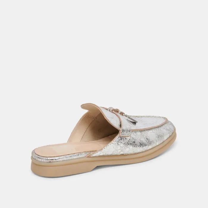 Flats and Loafers Women Dolce Vita Lasail Flats Silver Distressed Leather