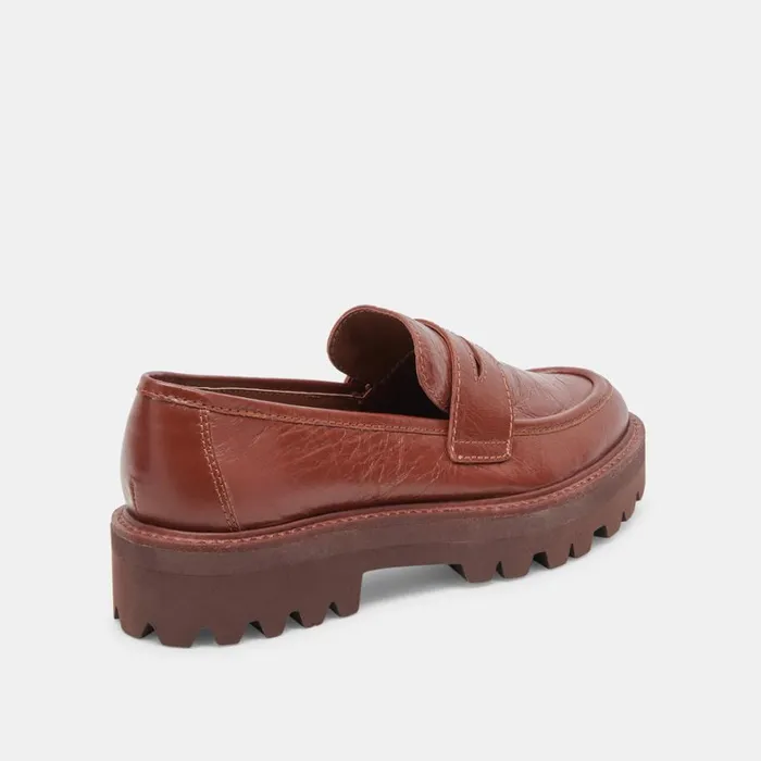 Flats and Loafers Women Dolce Vita Malila Loafers Brown Crinkle Patent