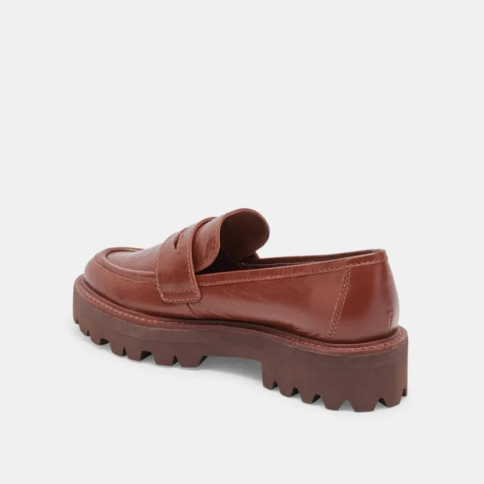 Flats and Loafers Women Dolce Vita Malila Loafers Brown Crinkle Patent