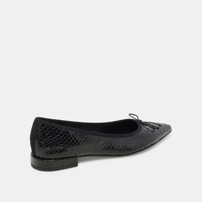 Flats and Loafers Women Dolce Vita Palani Ballet Flats Midnight Snake Embossed