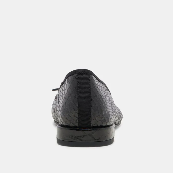 Flats and Loafers Women Dolce Vita Palani Ballet Flats Midnight Snake Embossed