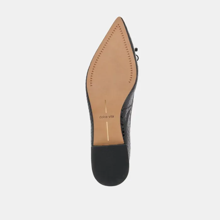 Flats and Loafers Women Dolce Vita Palani Ballet Flats Midnight Snake Embossed