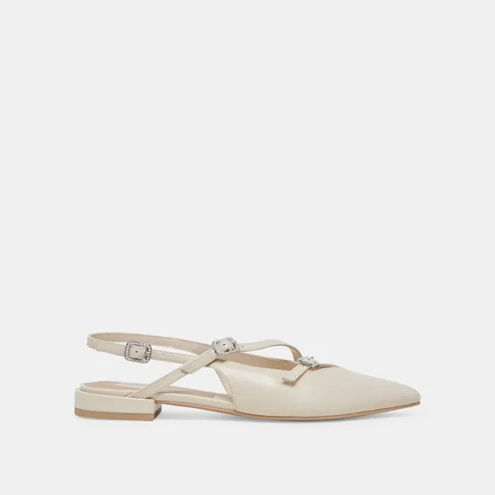 Flats and Loafers Women Dolce Vita Pamla Pearl Flats Ivory Crinkle Patent
