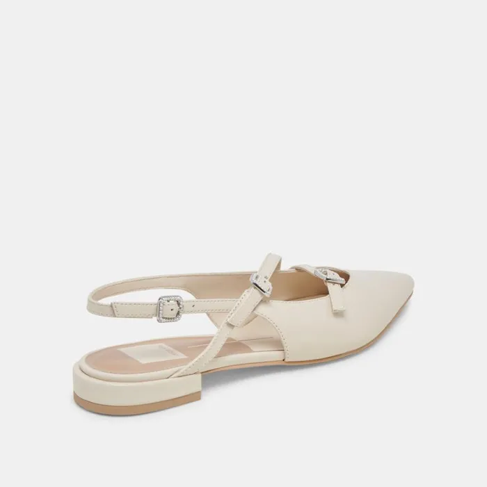 Flats and Loafers Women Dolce Vita Pamla Pearl Flats Ivory Crinkle Patent