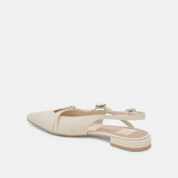 Flats and Loafers Women Dolce Vita Pamla Pearl Flats Ivory Crinkle Patent