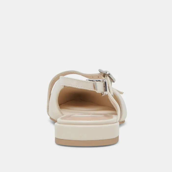 Flats and Loafers Women Dolce Vita Pamla Pearl Flats Ivory Crinkle Patent