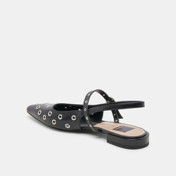 Flats and Loafers Women Dolce Vita Penney Stud Flats Midnight Crinkle Patent