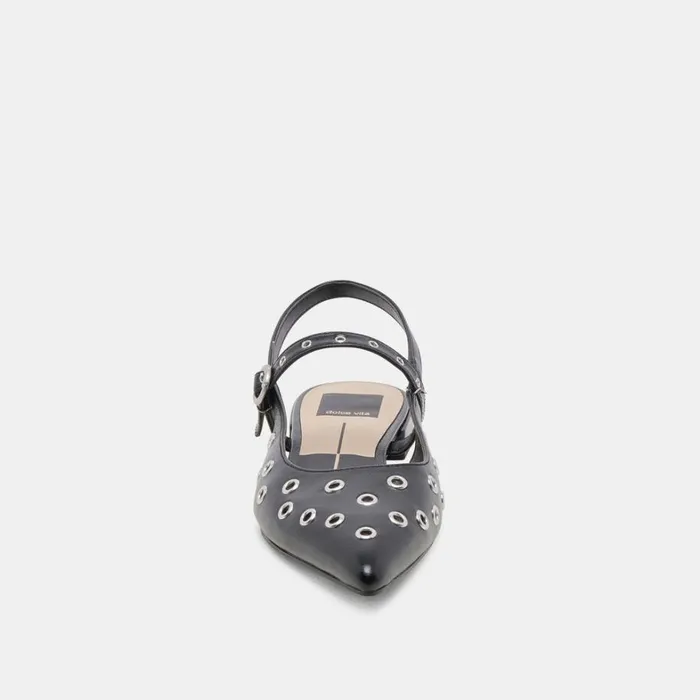 Flats and Loafers Women Dolce Vita Penney Stud Flats Midnight Crinkle Patent