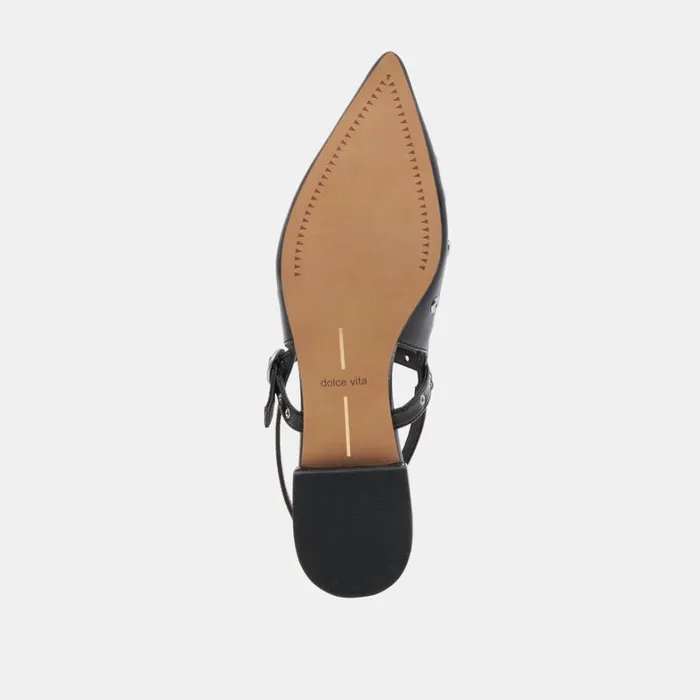 Flats and Loafers Women Dolce Vita Penney Stud Flats Midnight Crinkle Patent