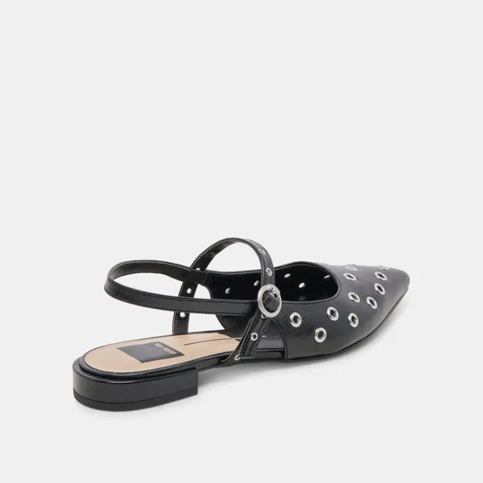 Flats and Loafers Women Dolce Vita Penney Stud Flats Midnight Crinkle Patent