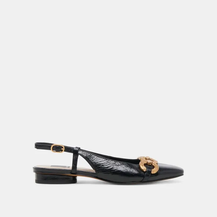 Flats and Loafers Women Dolce Vita Ramano Flats Midnight Crinkle Patent