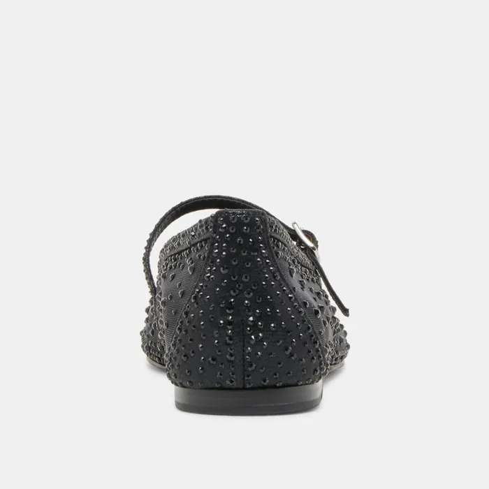 Flats and Loafers Women Dolce Vita Reyes Crystal Ballet Flats Black Mesh