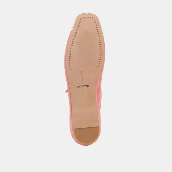 Flats and Loafers Women Dolce Vita Reyes Toe Cap Ballet Flats Coral Suede