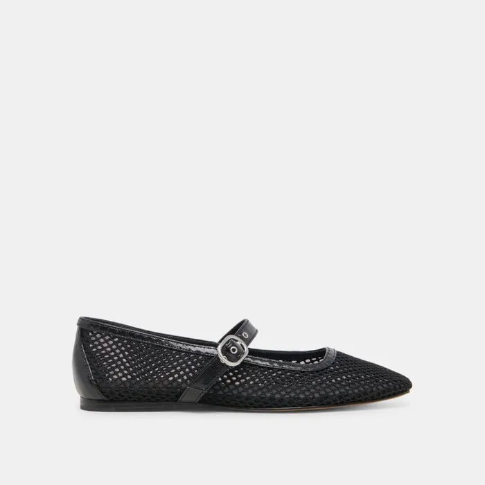 Flats and Loafers Women Dolce Vita Rodni Mesh Ballet Flats Black Woven Mesh