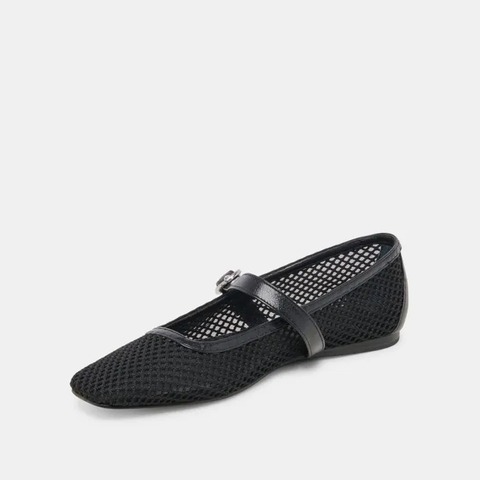 Flats and Loafers Women Dolce Vita Rodni Mesh Ballet Flats Black Woven Mesh